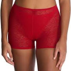 NATORI Women's Red Lace Boyshorts